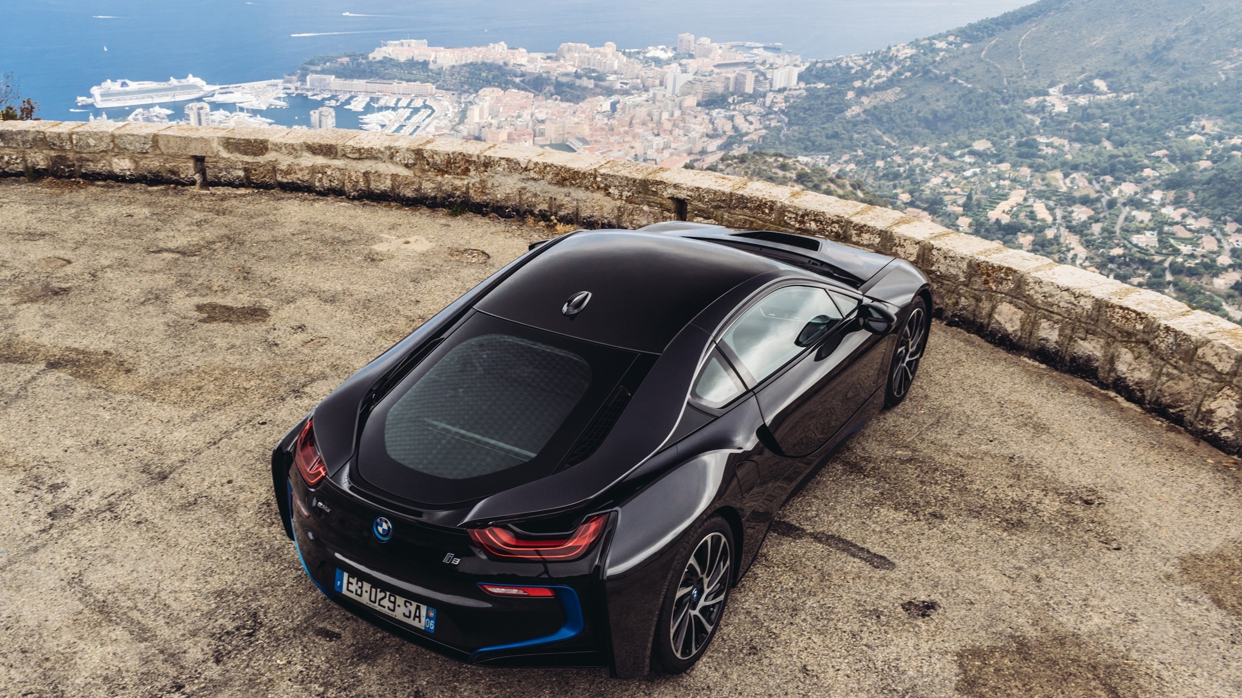 bmw, i8, black, monaco