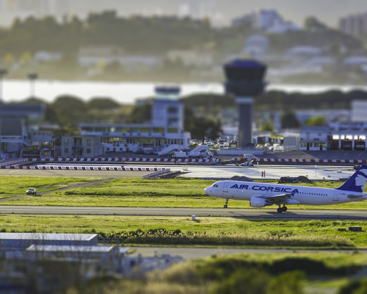 airport, , tilt shift, 