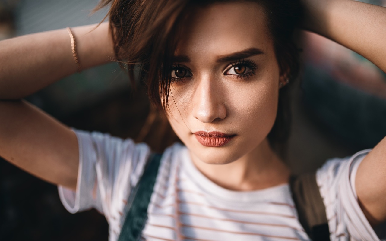 women, face, portrait, closeup