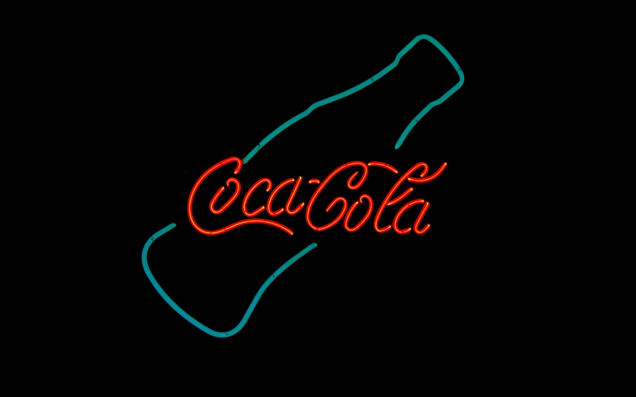 coca-cola, logo, neon