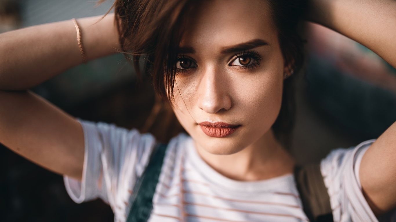 women, face, portrait, closeup