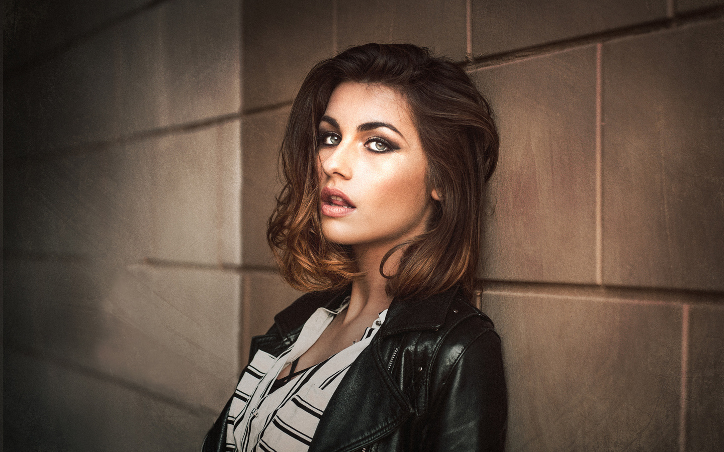 women, face, portrait, leather jackets