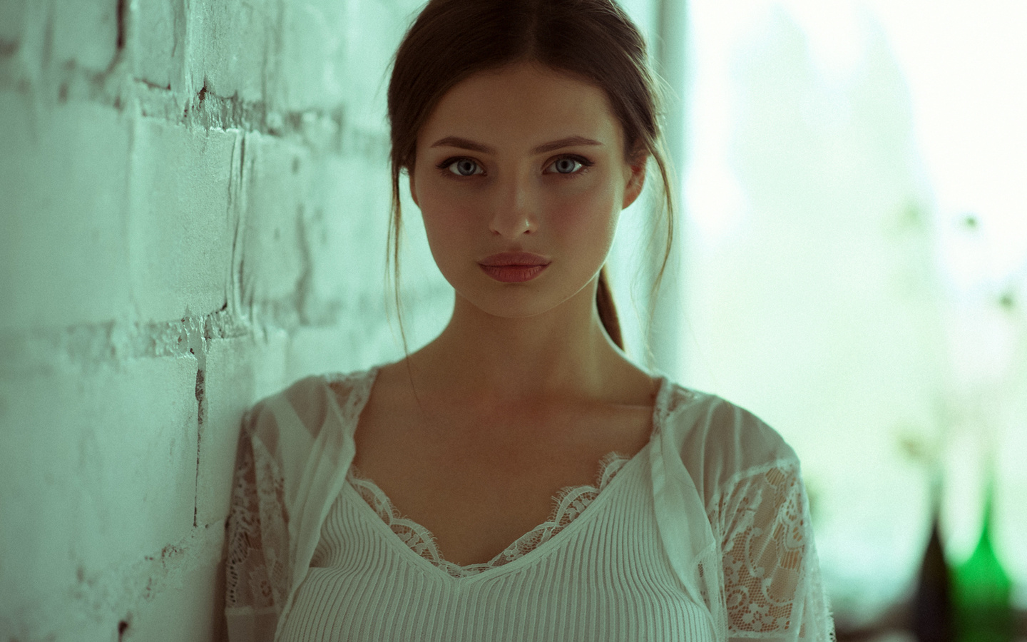 women, face, portrait, wall, depth of field