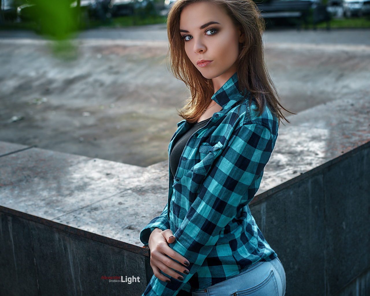 women, portrait, shirt, women outdoors, alexander drobkov