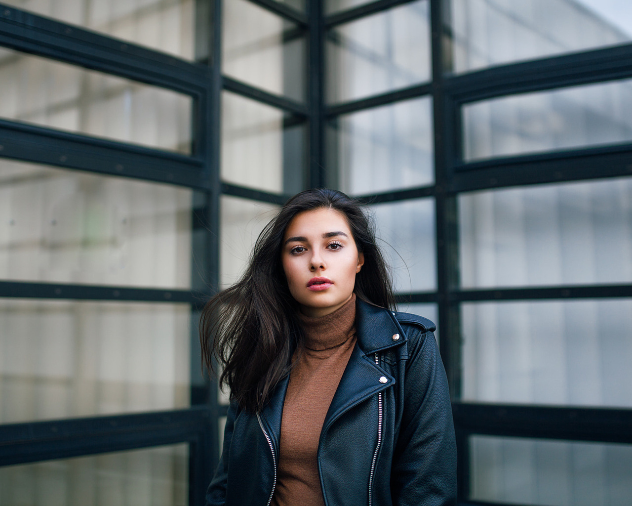 women, portrait, leather jackets