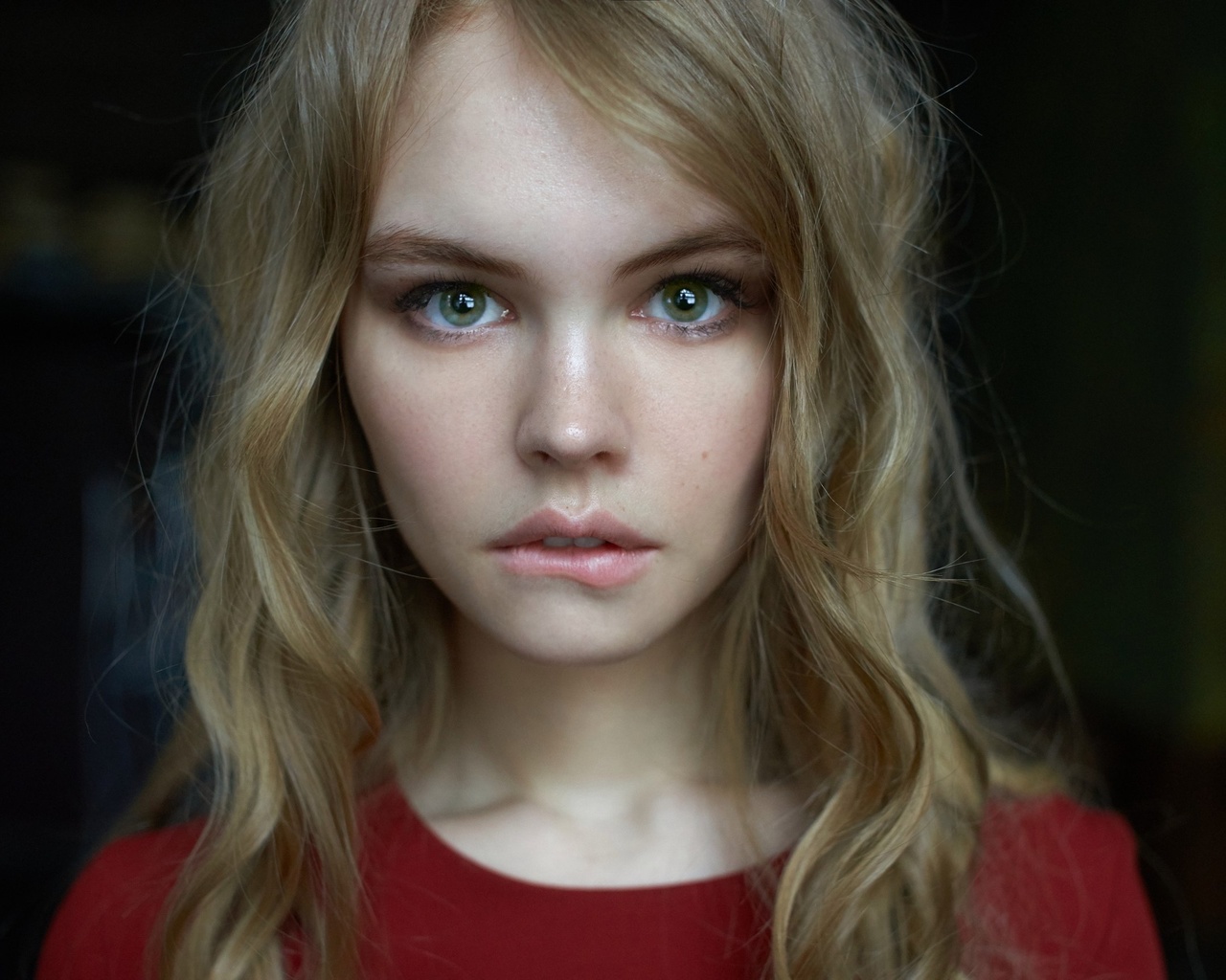 women, anastasia scheglova, blonde, model, face, portrait, green eyes,  