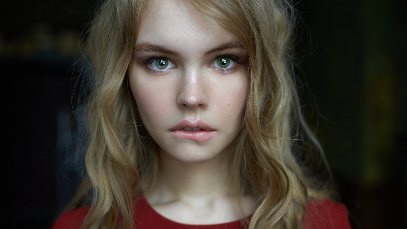 women, anastasia scheglova, blonde, model, face, portrait, green eyes,  