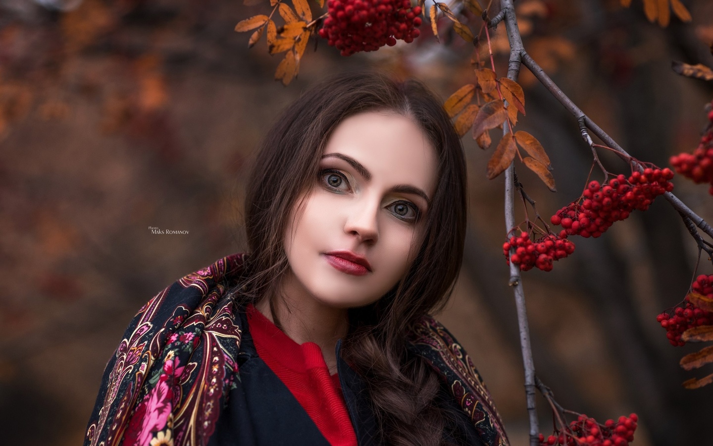 women, face, portrait, depth of field, women outdoors, maksim romanov, red lipstick