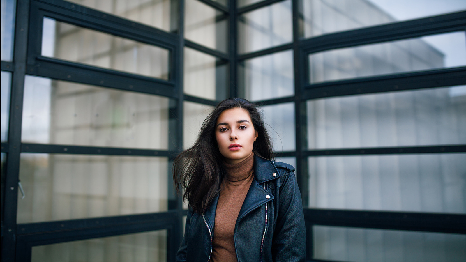 women, portrait, leather jackets