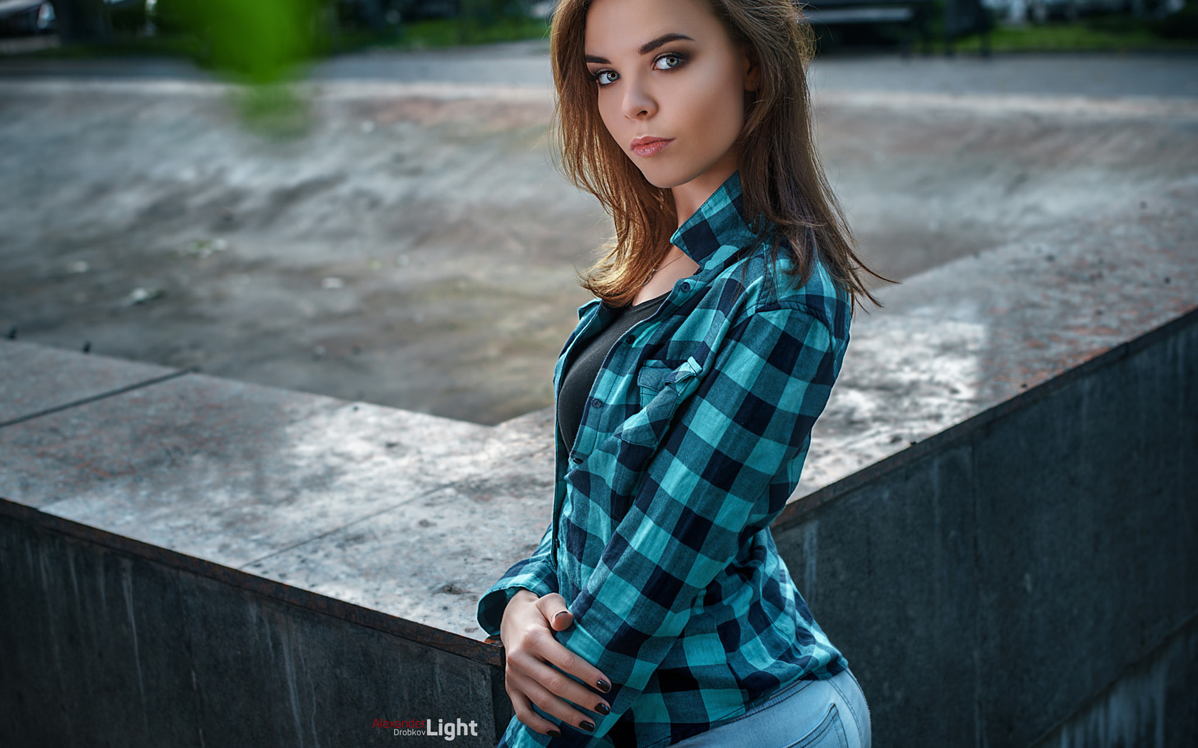 women, portrait, shirt, women outdoors, alexander drobkov