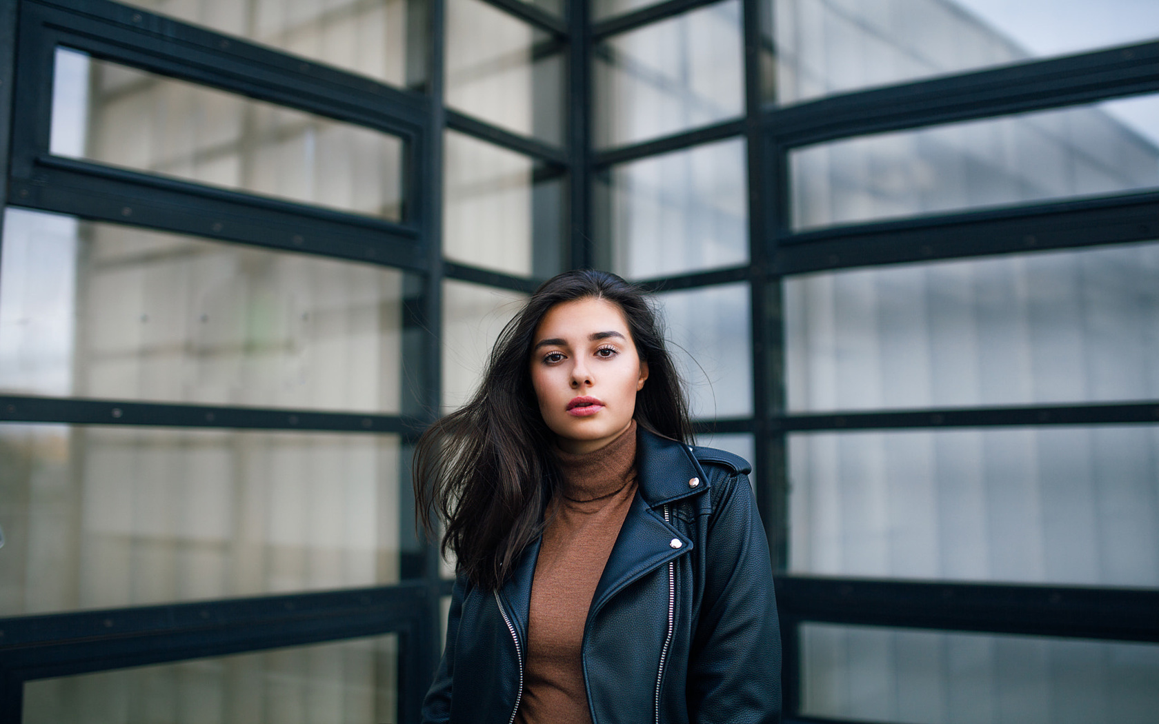 women, portrait, leather jackets