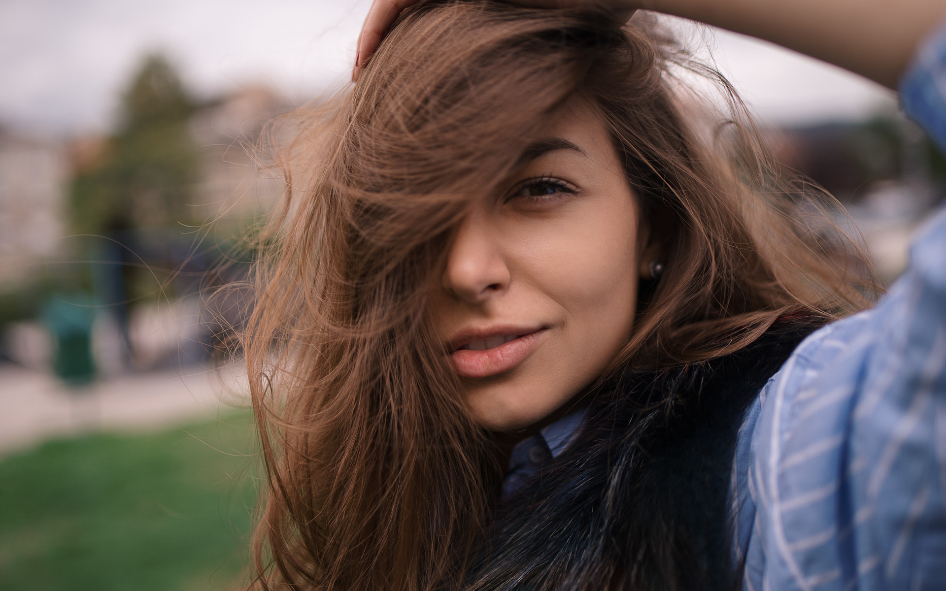 women, smiling, portrait, face, depth of field