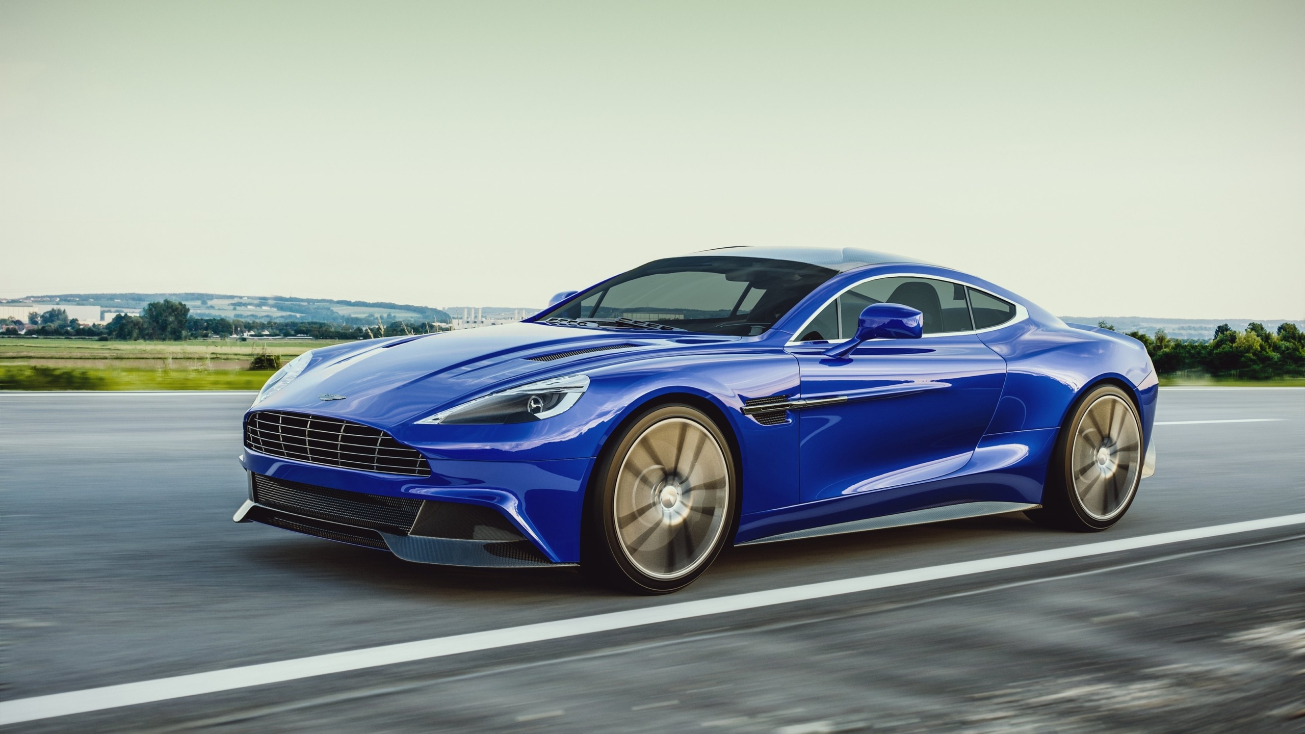 aston martin, vanquish, blue, car