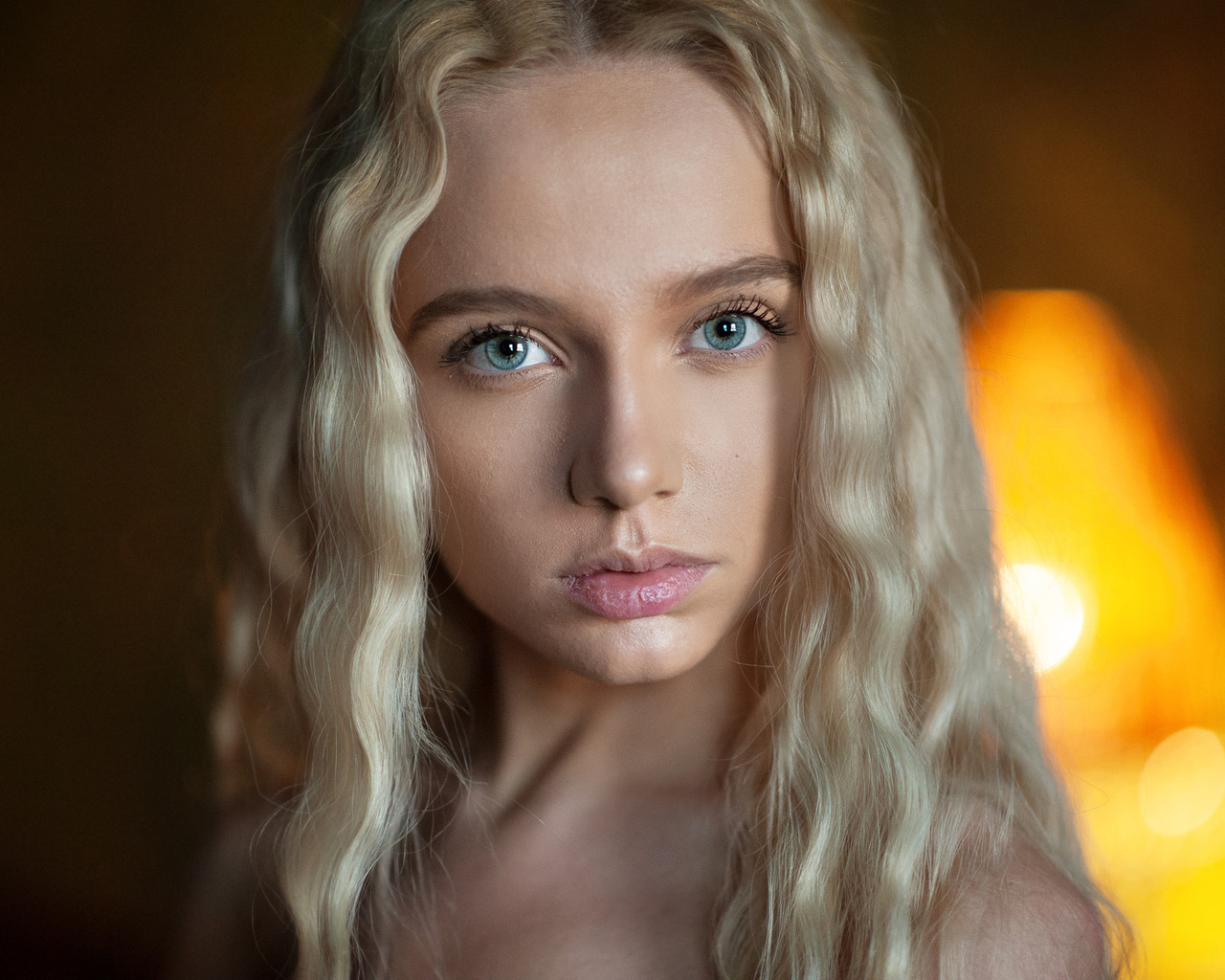 maria popova, women, maxim maximov, blonde, face, portrait, green eyes