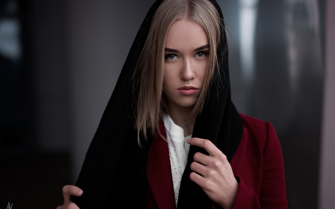 women, blonde, portrait, depth of field, andrey vechkenzin