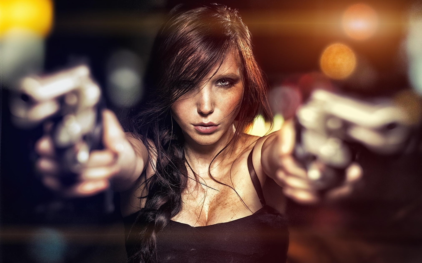 women, gun, tomb raider, brown hairs, cosplay, lara croft