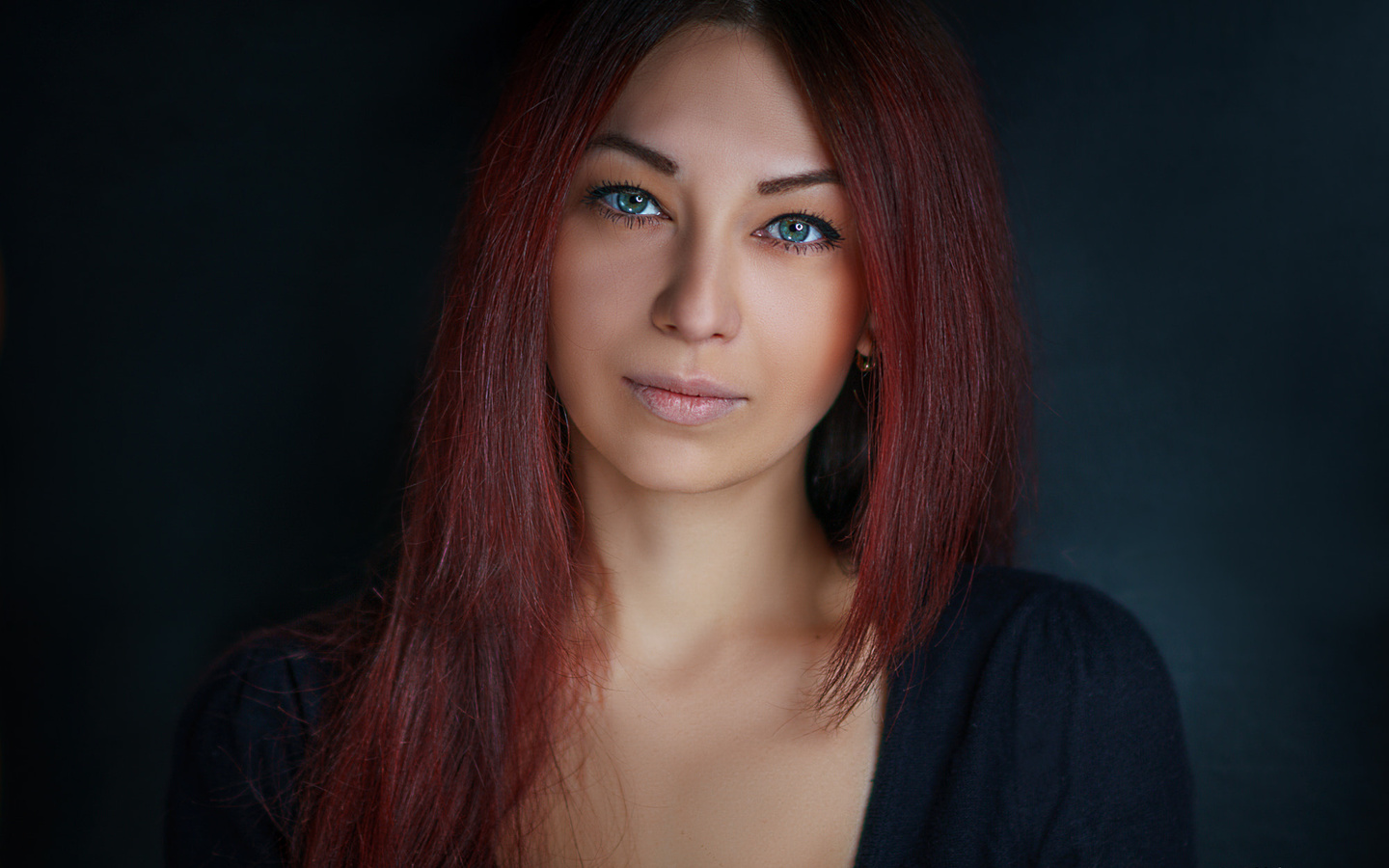 women, redhead, portrait, face, simple background, alexander drobkov