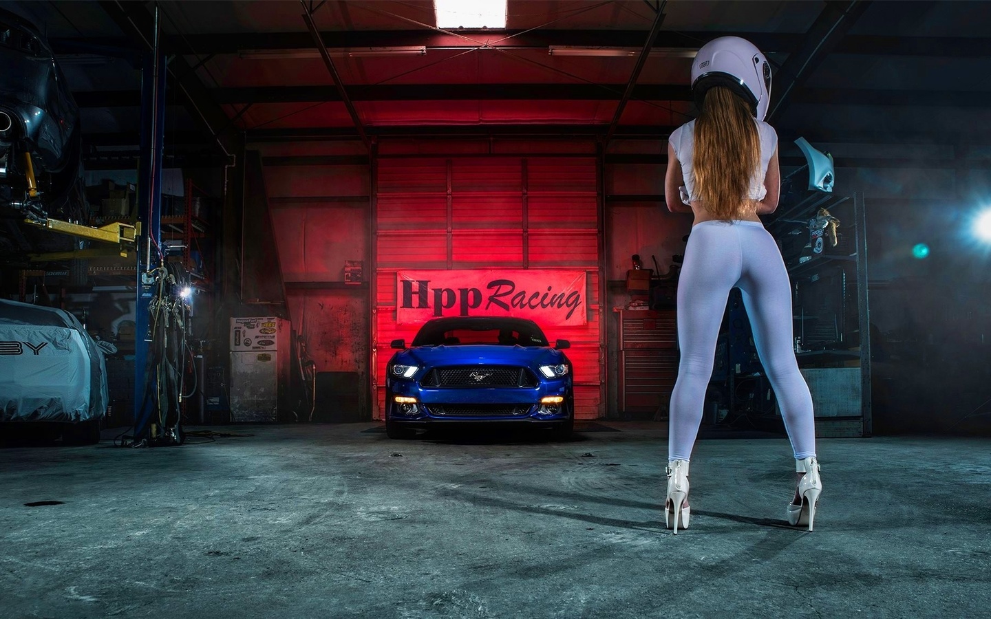 ford, mustang, racing, girl, ,  , 