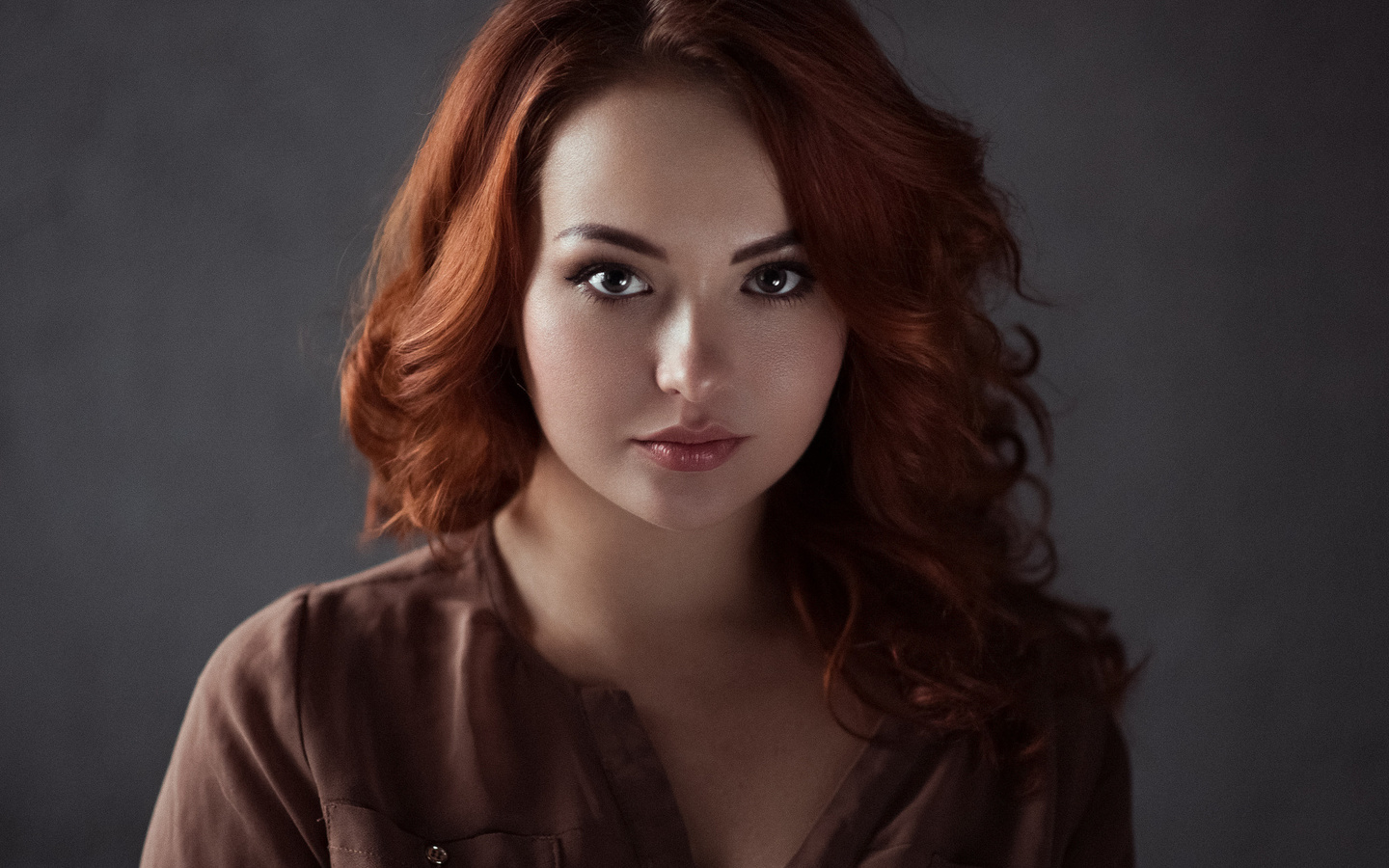 women, redhead, face, portrait