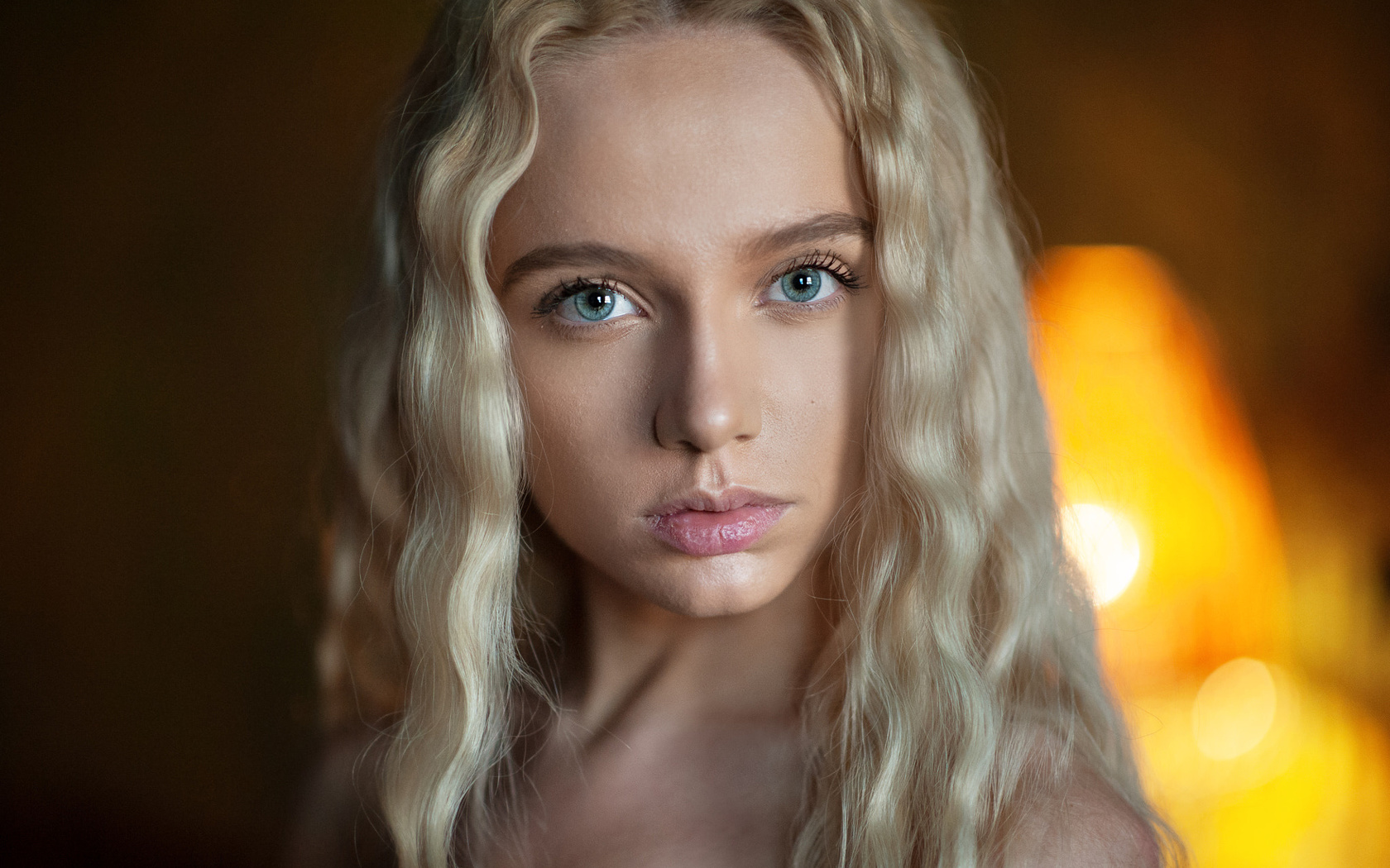 maria popova, women, maxim maximov, blonde, face, portrait, green eyes