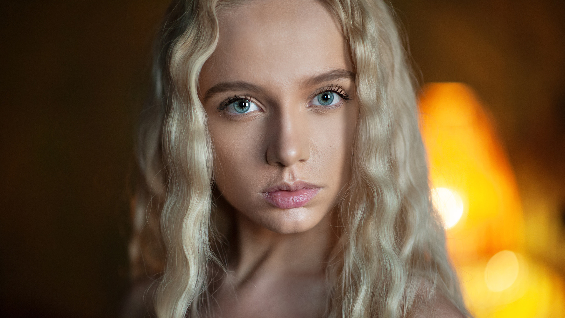 maria popova, women, maxim maximov, blonde, face, portrait, green eyes