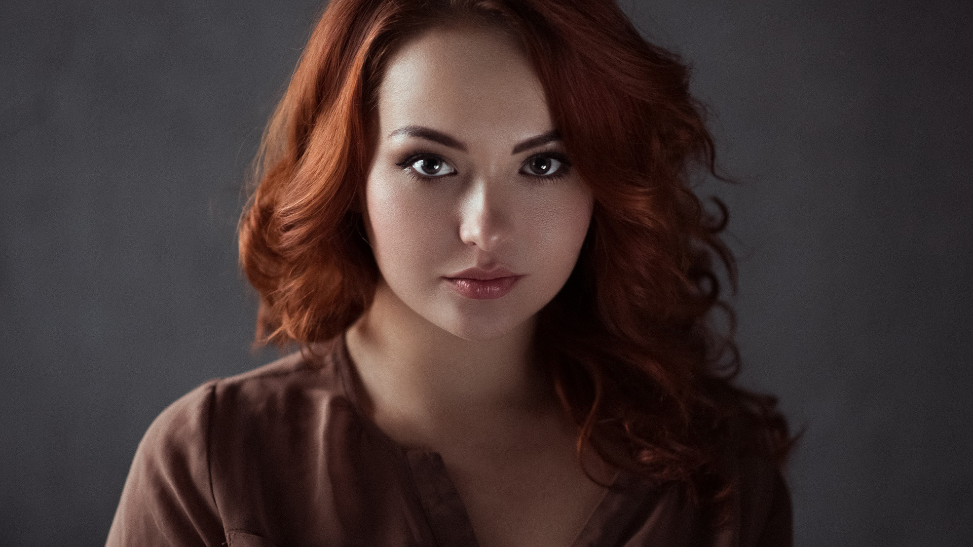 women, redhead, face, portrait