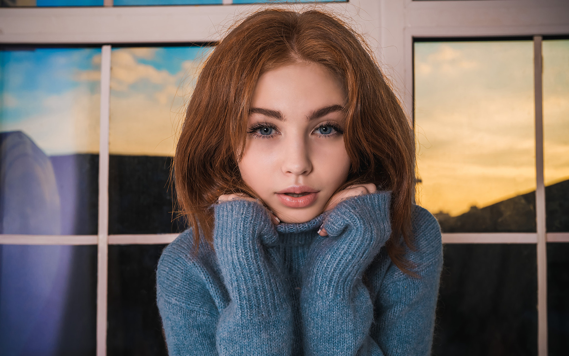 women, face, portrait, redhead,  ,daria klepikova,renata