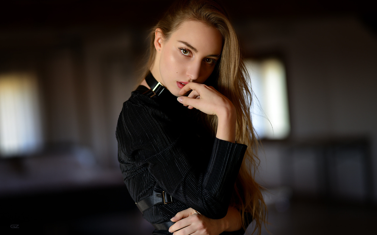 women, giovanni zacche, blonde, brunette, depth of field, portrait, face