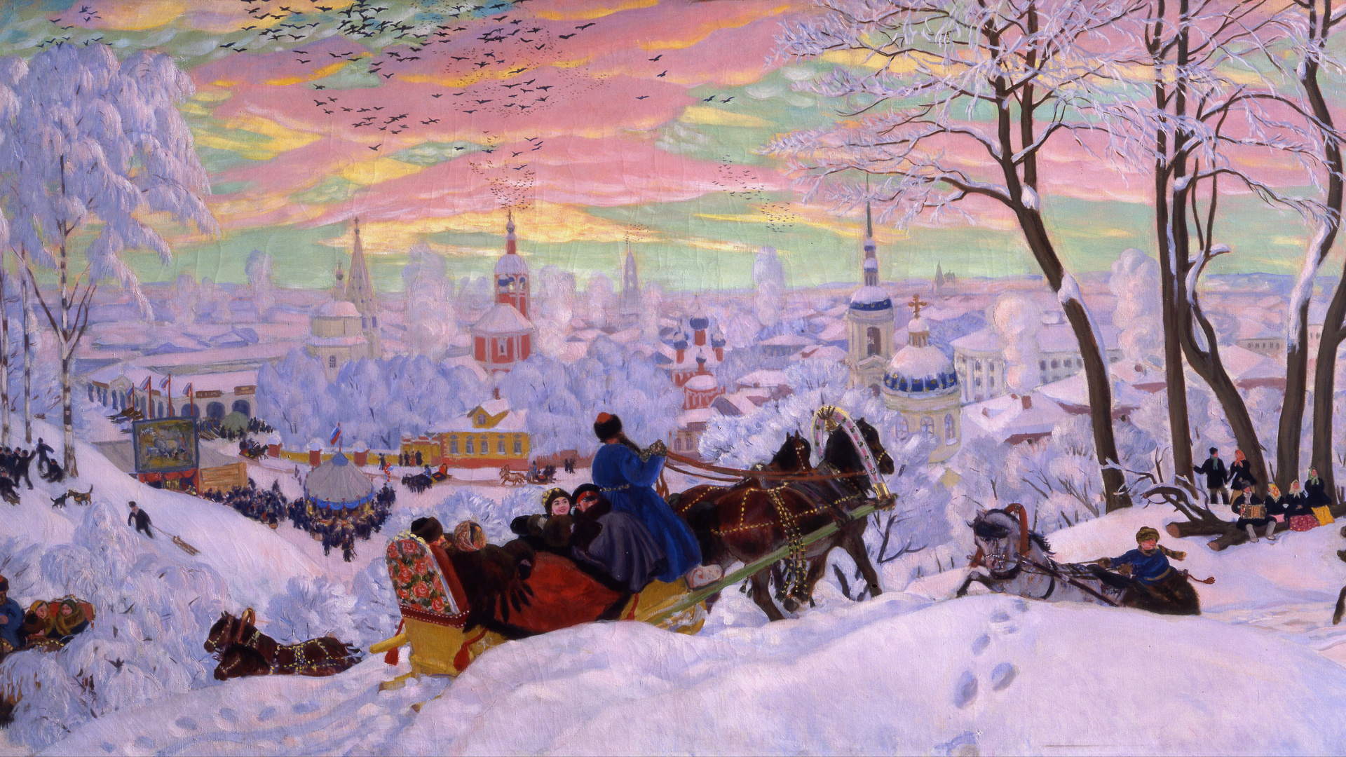 Морозный день картина бориса кустодиева