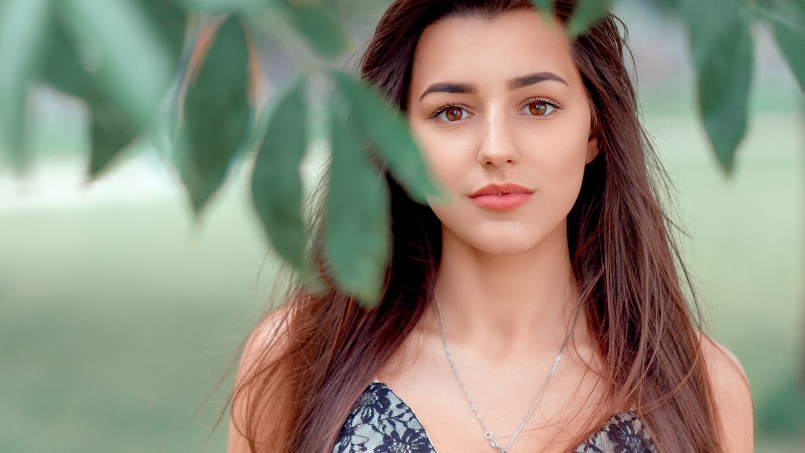 women, face, portrait, depth of field, necklace