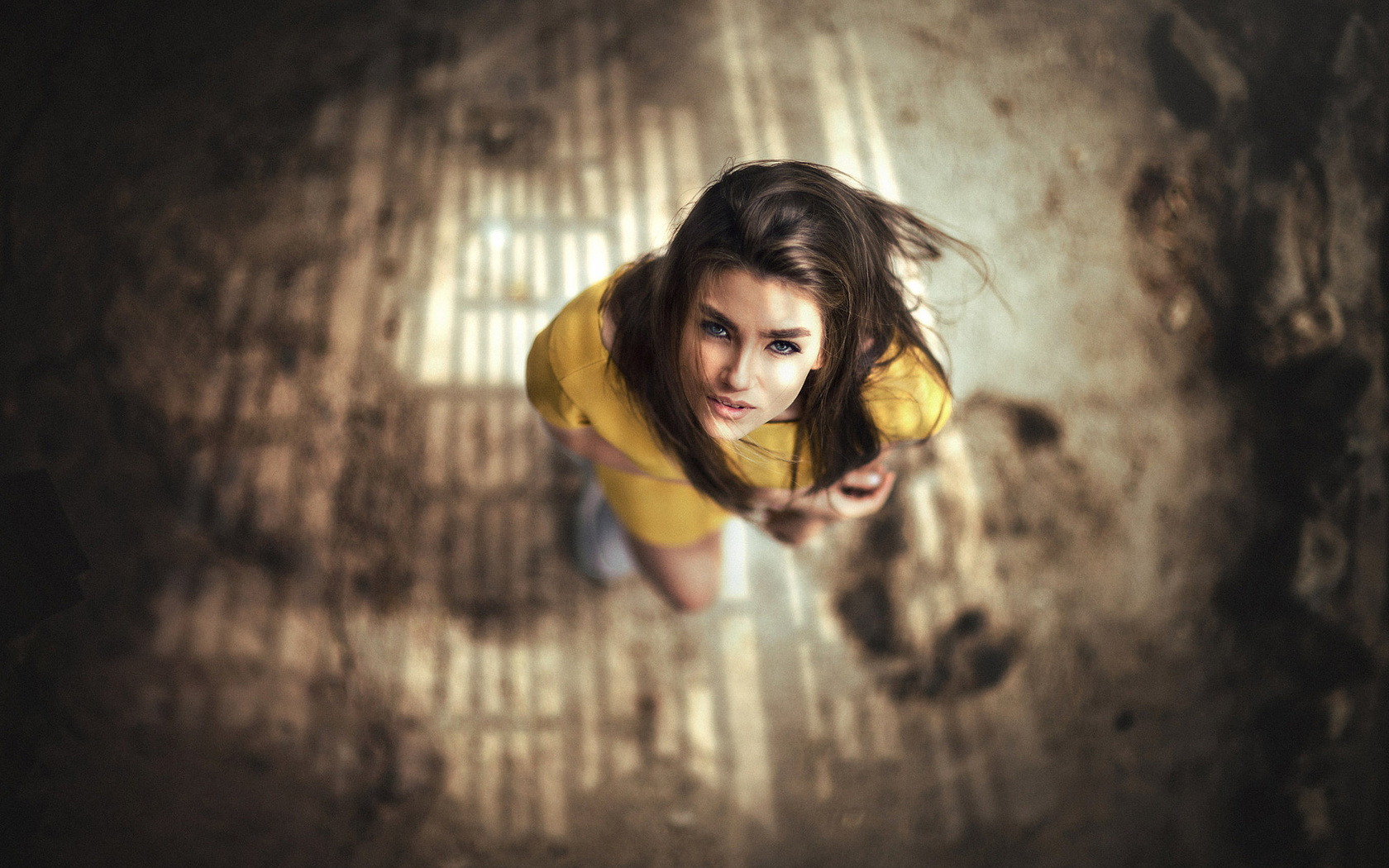 women, face, portrait, ali falak, top view, blue eyes