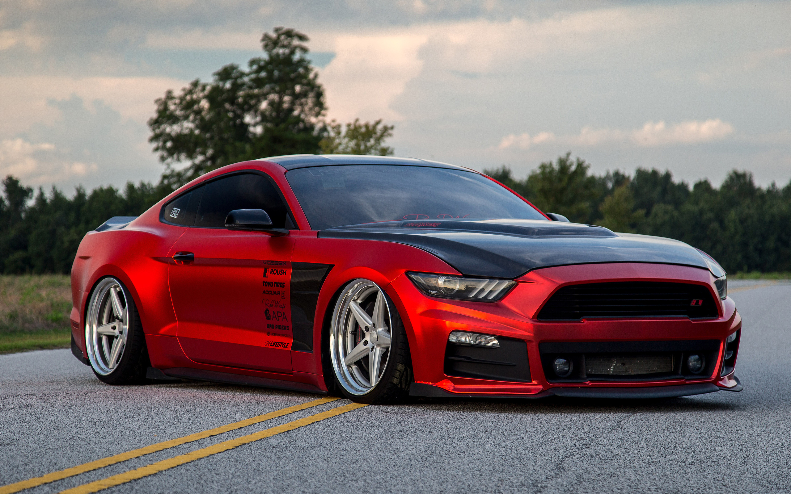 ford mustang, supercars, tuning, red, mustang, ford