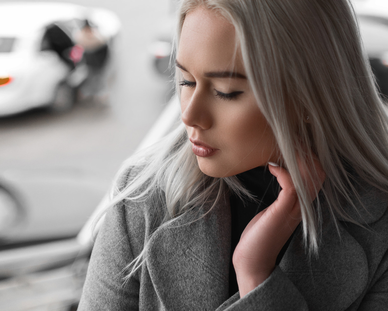 women, face, portrait, closed eyes, depth of field