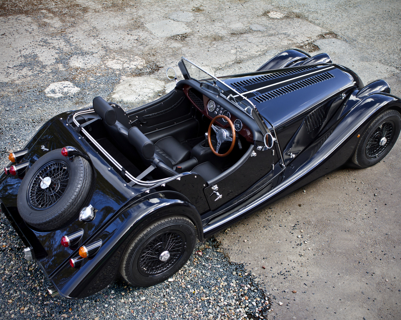 morgan, cabriolet, black