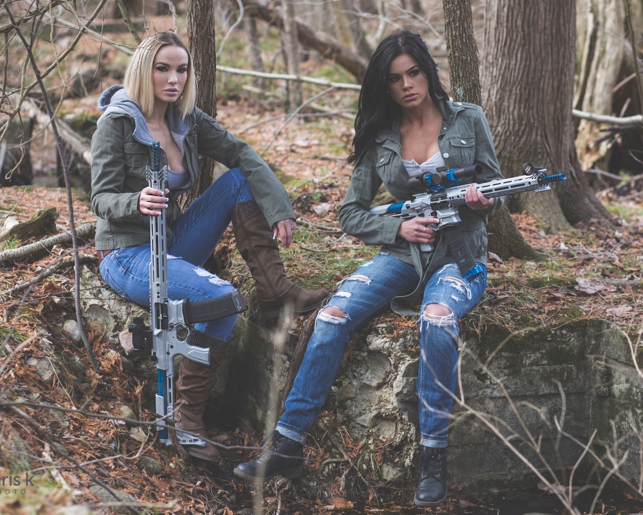 chris k, girls, with, guns, cheyenne mykel, ar-15