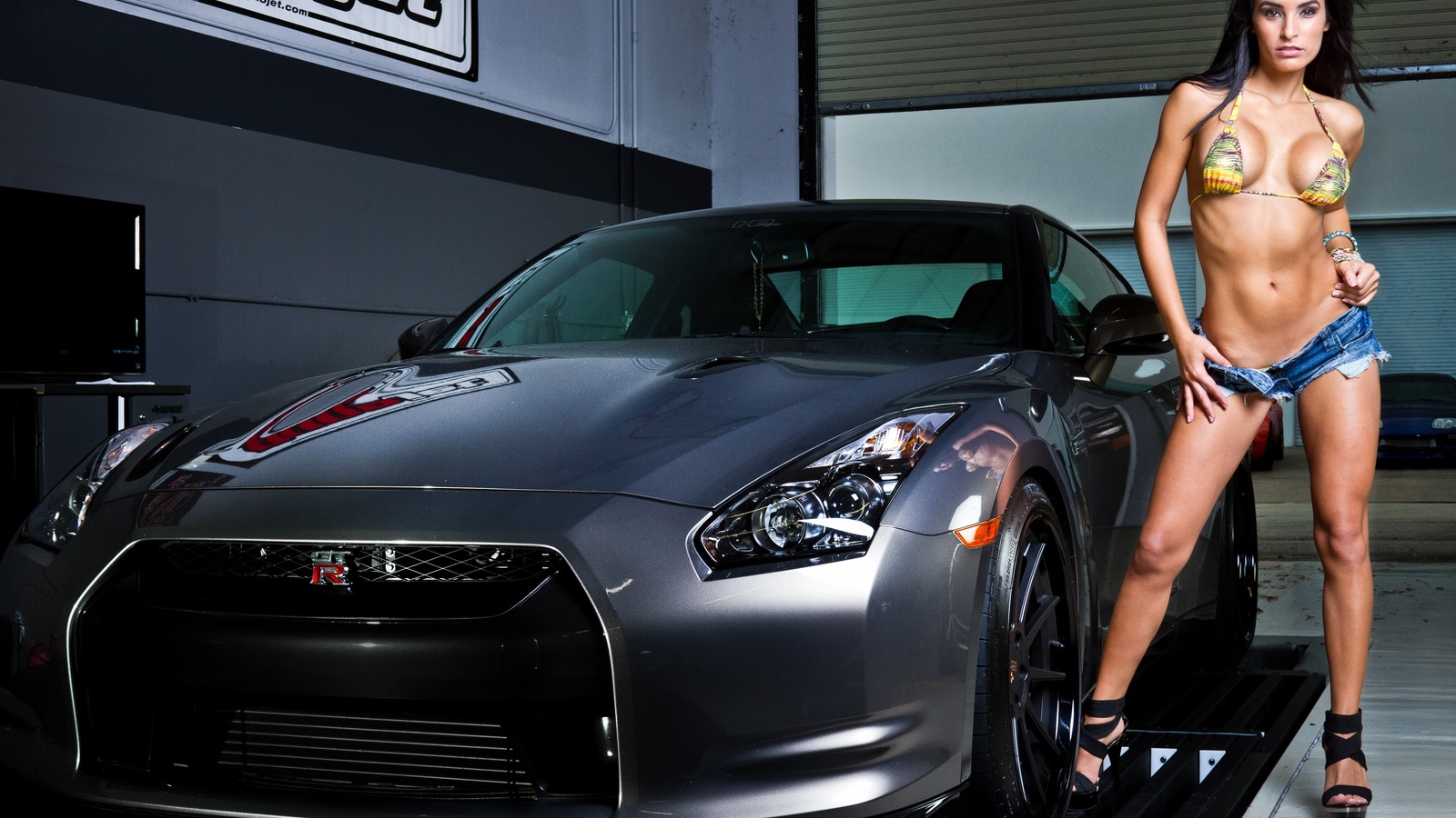 nissan, gt-r, girl