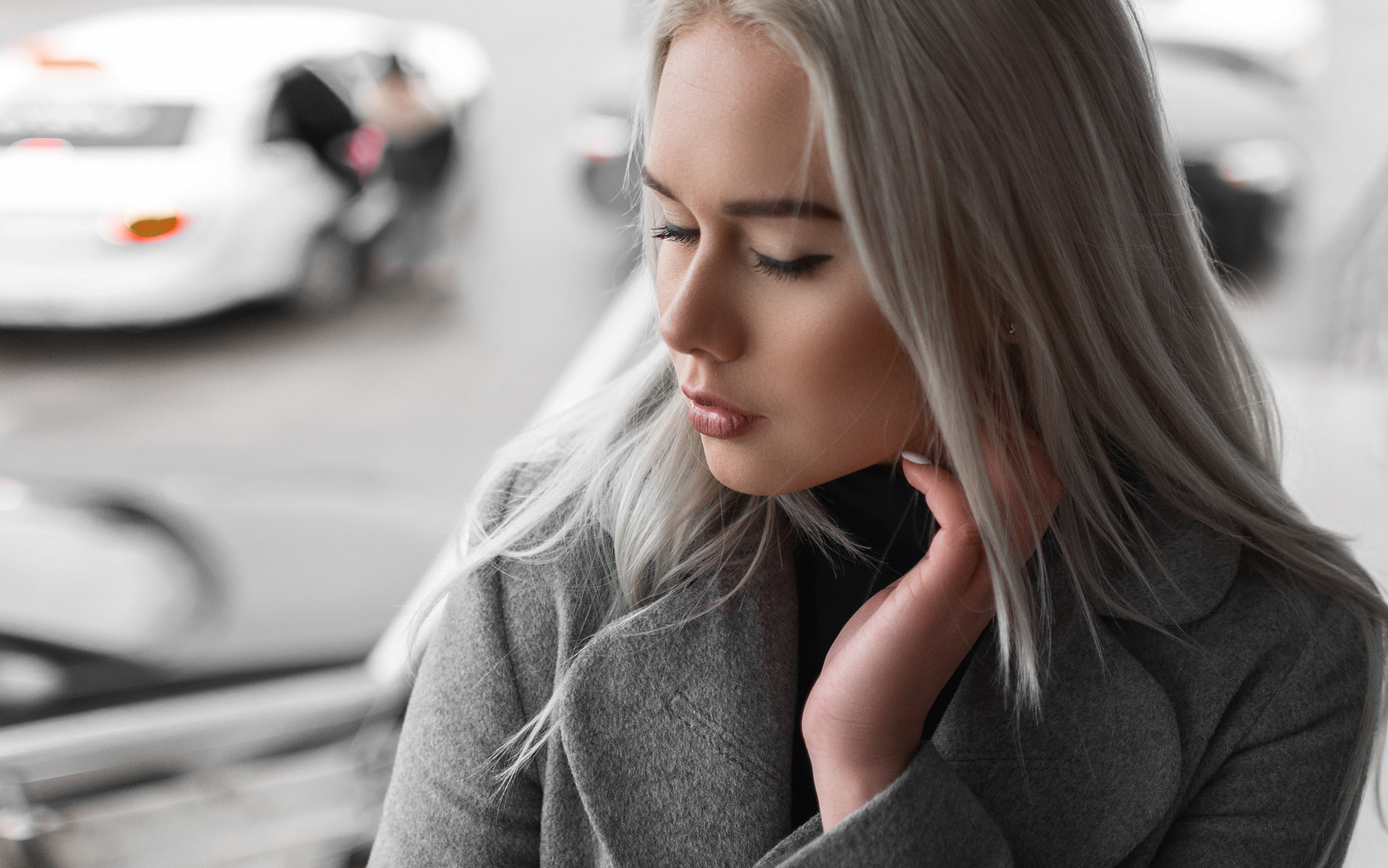 women, face, portrait, closed eyes, depth of field