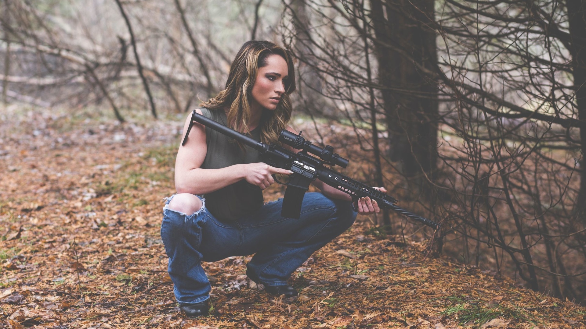 chris k, girls, with, guns, cheyenne mykel, ar-15