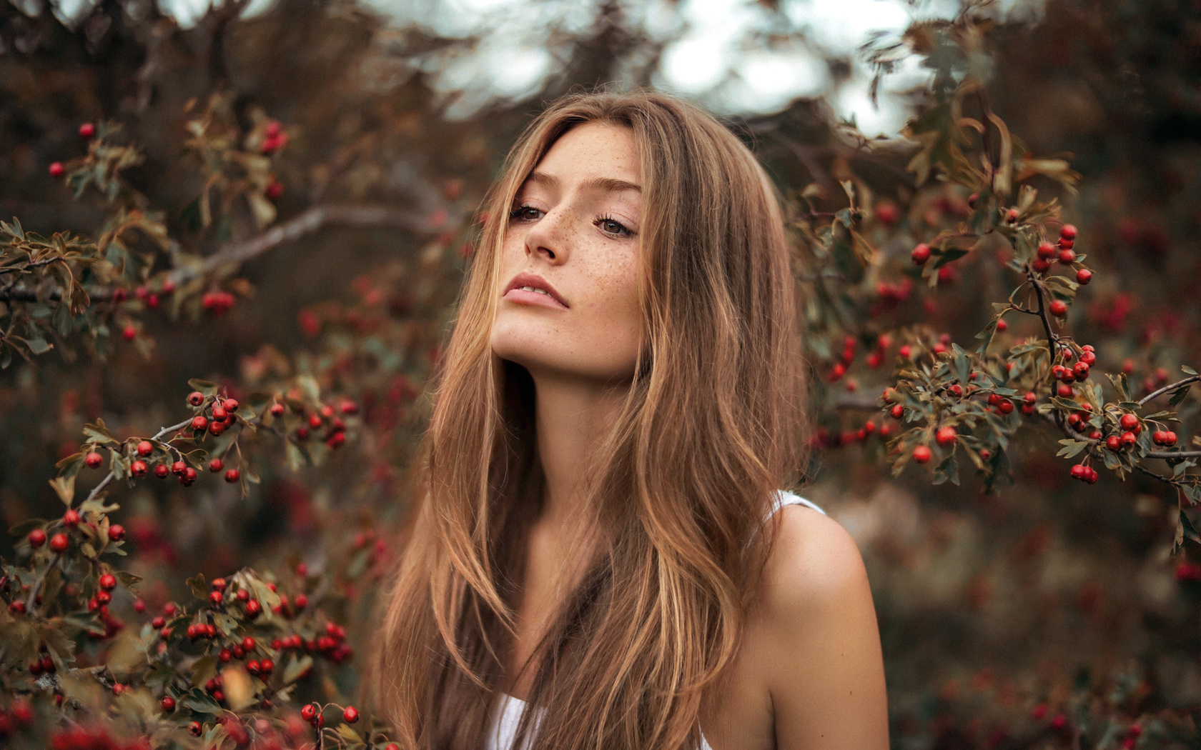 women, martin kuhn, face, portrait, women outdoors, freckles, blonde