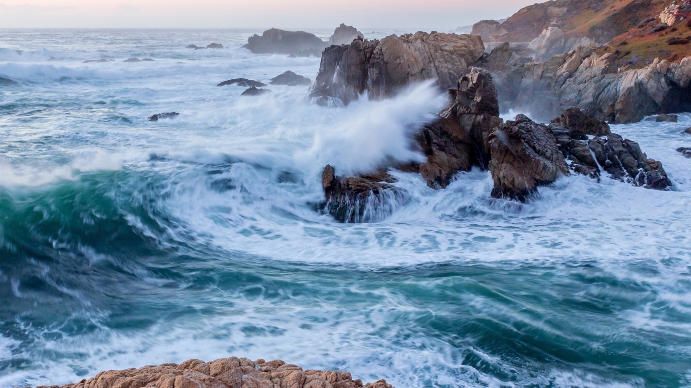 big sur, california, garrapata state park, pacific ocean, big sur, wave, rocks, ca, the pacific ocean