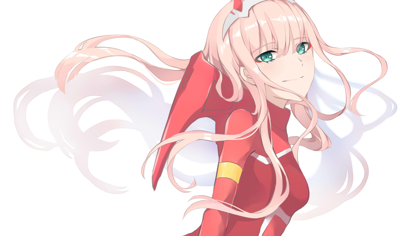 Картинки zero two, 002, darling in the franxx - обои 1366x768, картинка  №280436