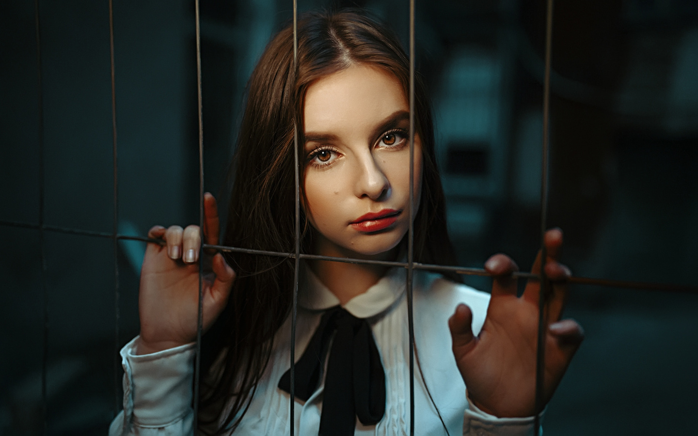 women, damian piorko, face, portrait, brown eyes, red lipstick