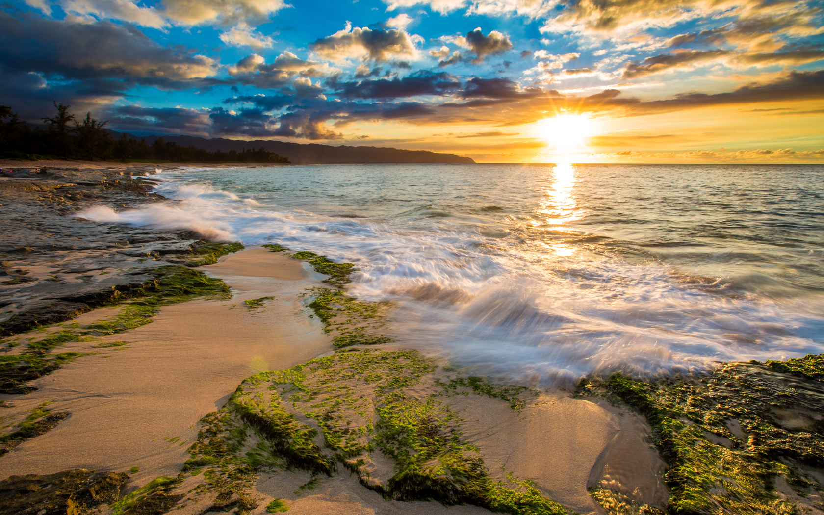 sea, usa, tropics, dawn, coast, hawaii