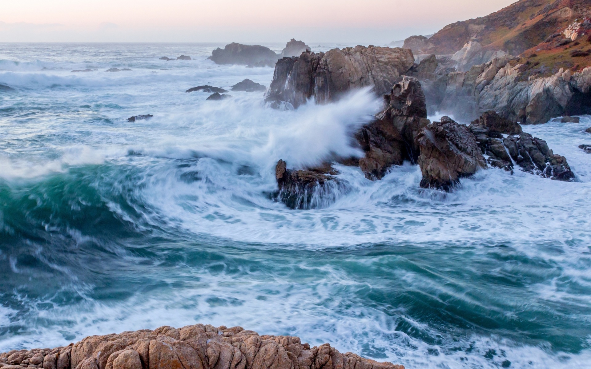 big sur, california, garrapata state park, pacific ocean, big sur, wave, rocks, ca, the pacific ocean