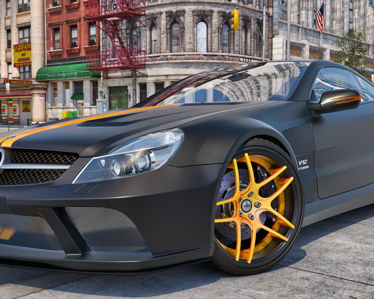 , 3d, , mercedes benz, sl65, amg, v12