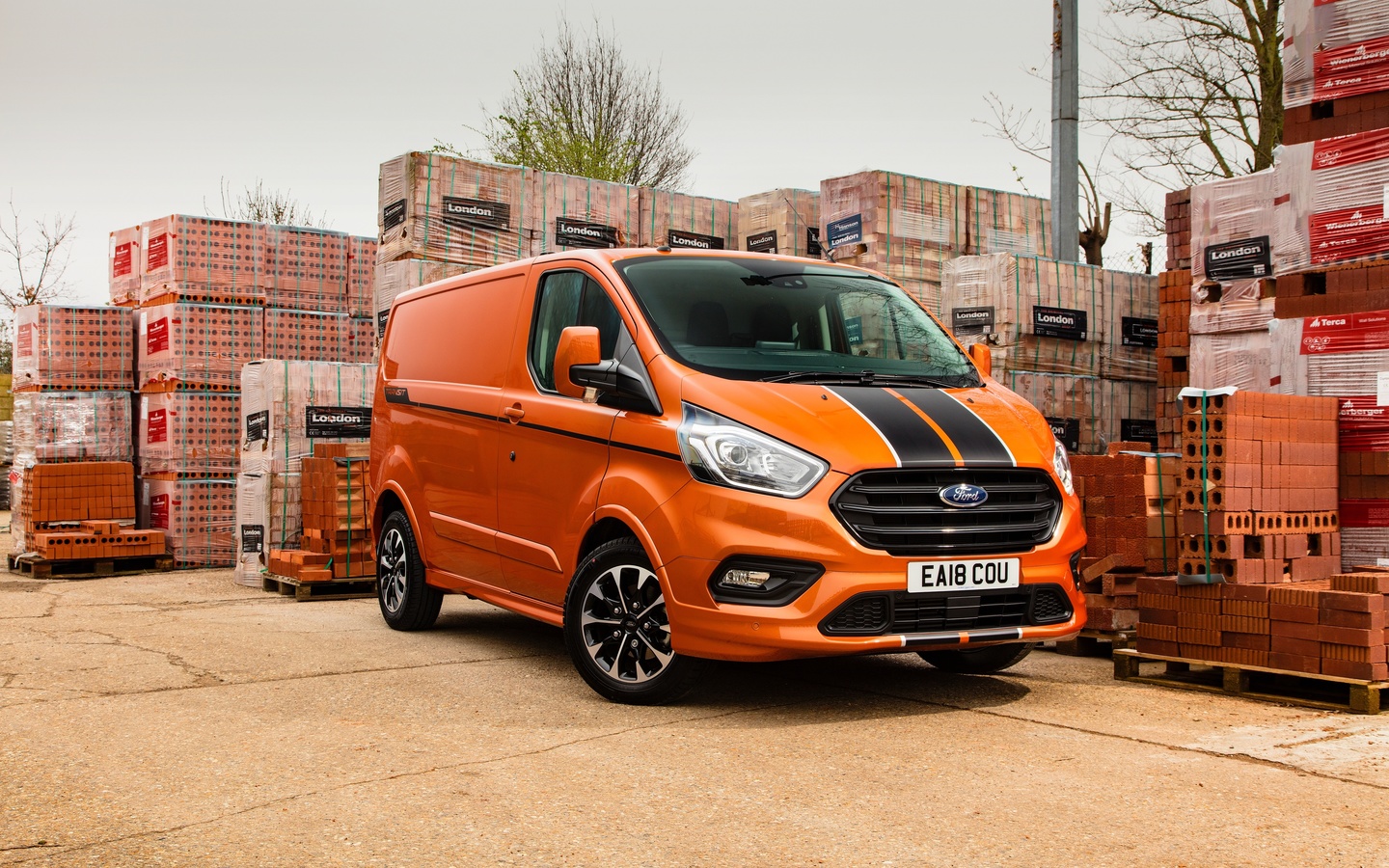 ford, transit, custom, orange