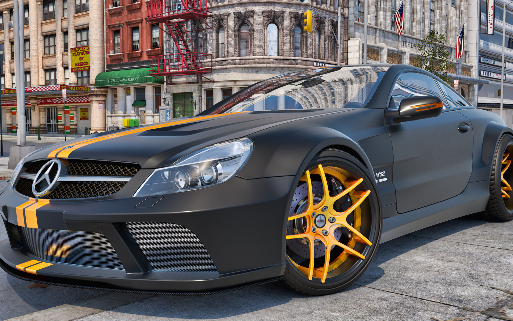 , 3d, , mercedes benz, sl65, amg, v12