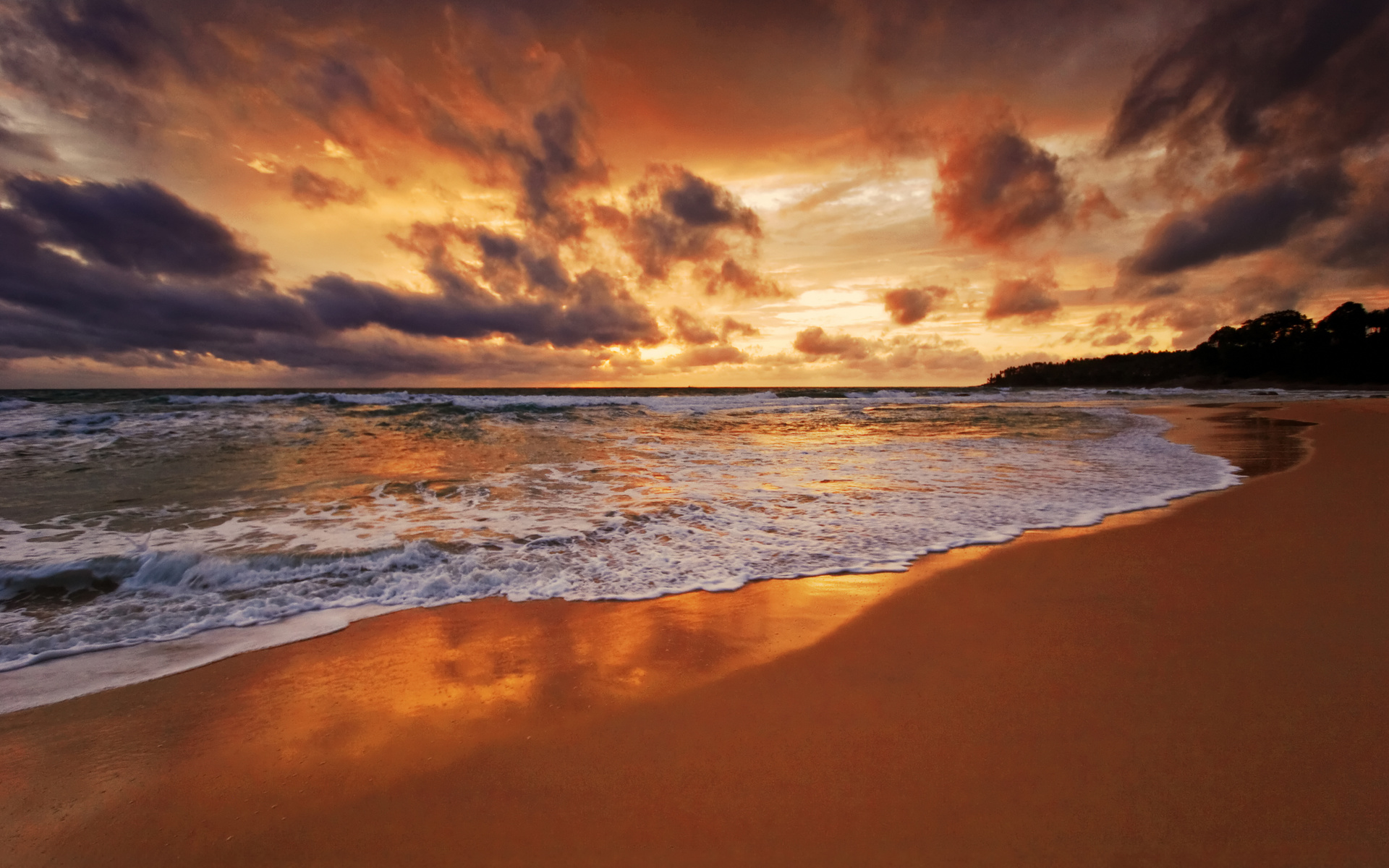 tide, wave, coast, beach, foam, sand, sea, water, the ocean, clouds, the sky, horizon, landscape