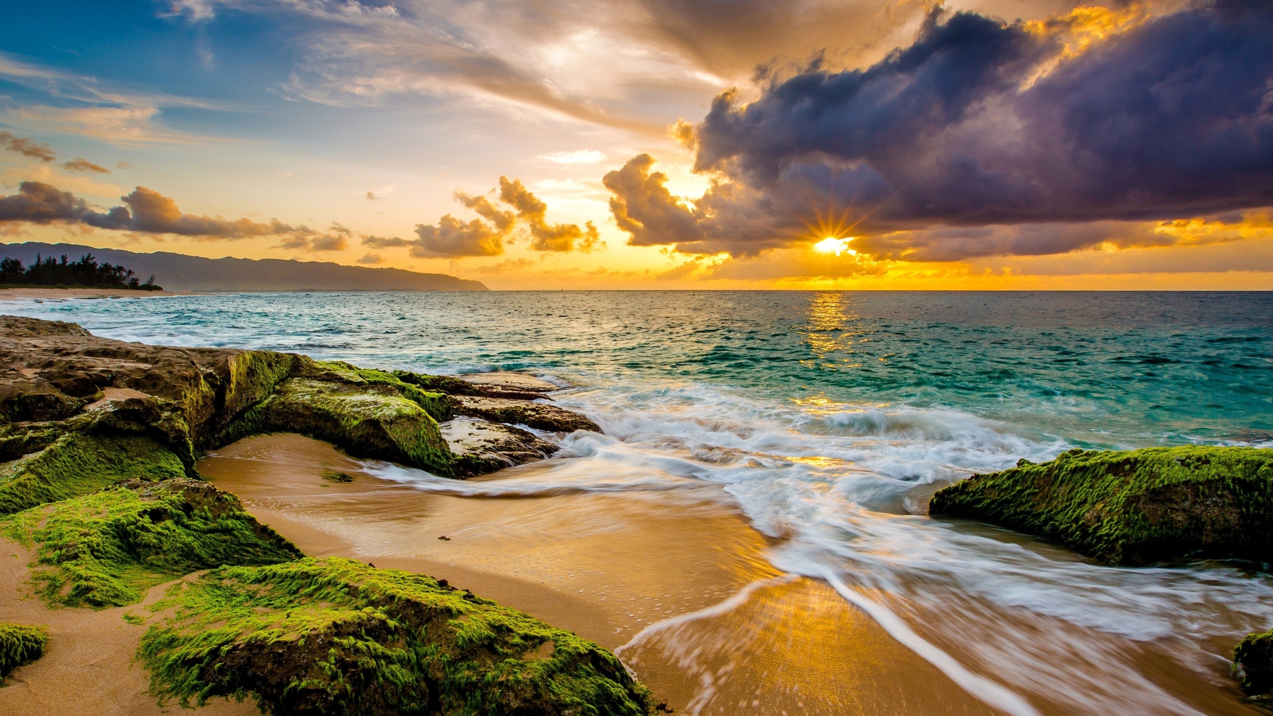 , hawaii, sunset, beach, ocean