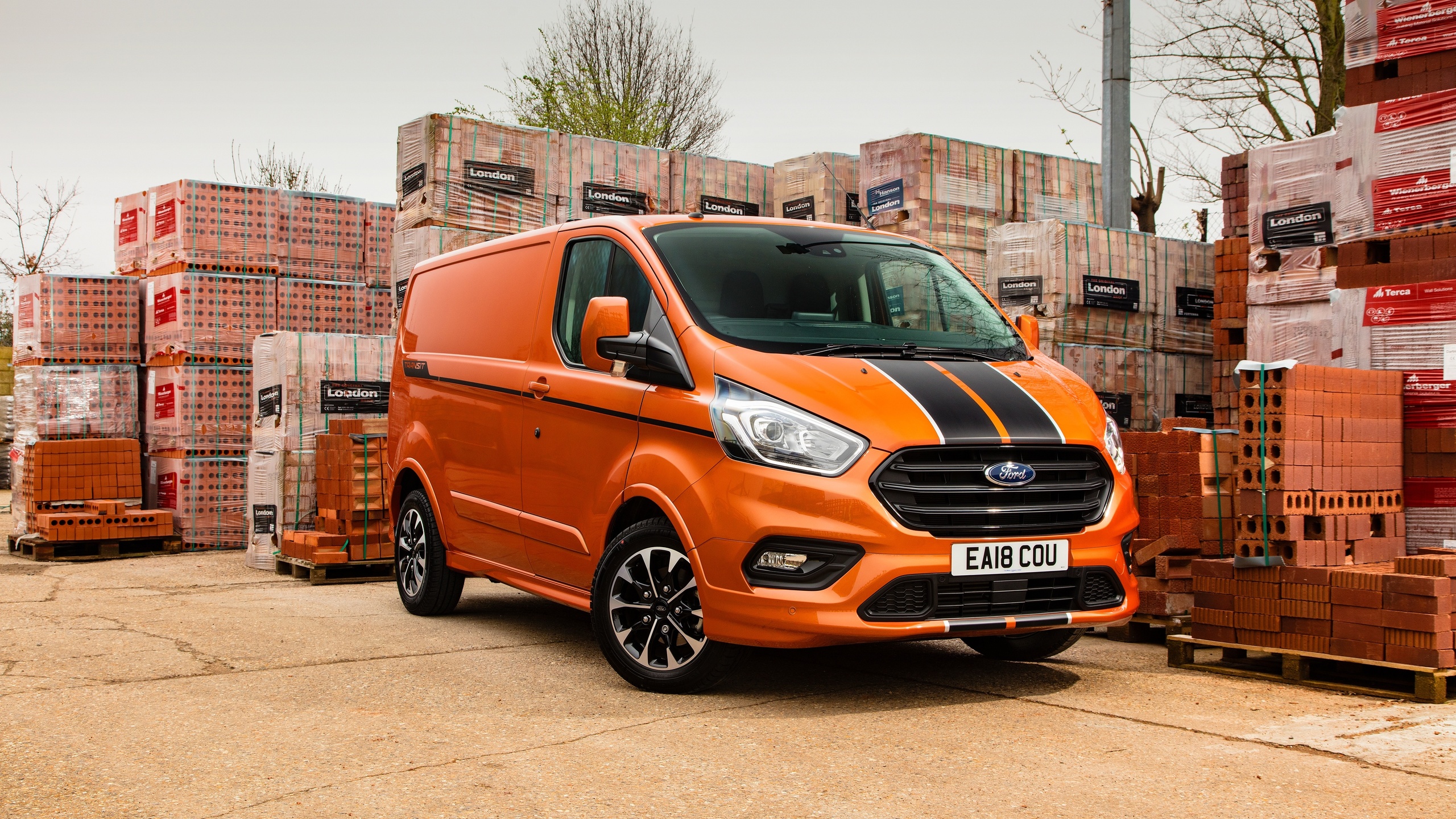 ford, transit, custom, orange